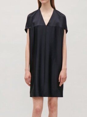 COS Satin V Neck Batwing Mini Dress 34